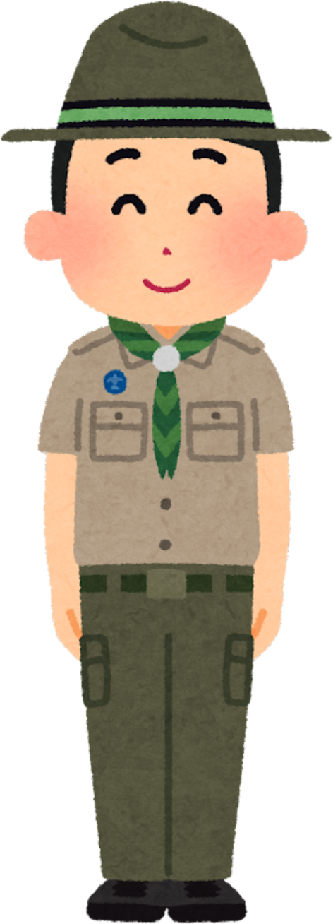 Illustration of a Smiling Boy Scout